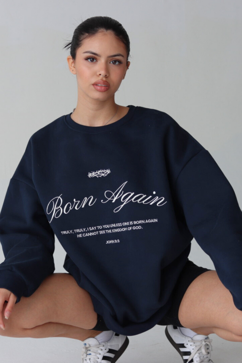 BORN AGAIN PULLOVER IN NAVY