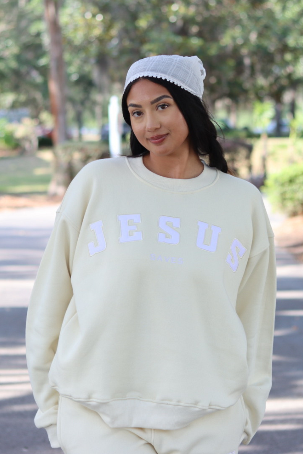 Jesus Saves Pullover in Butter (PREORDER SHIPS IN 4-6 WEEKS)