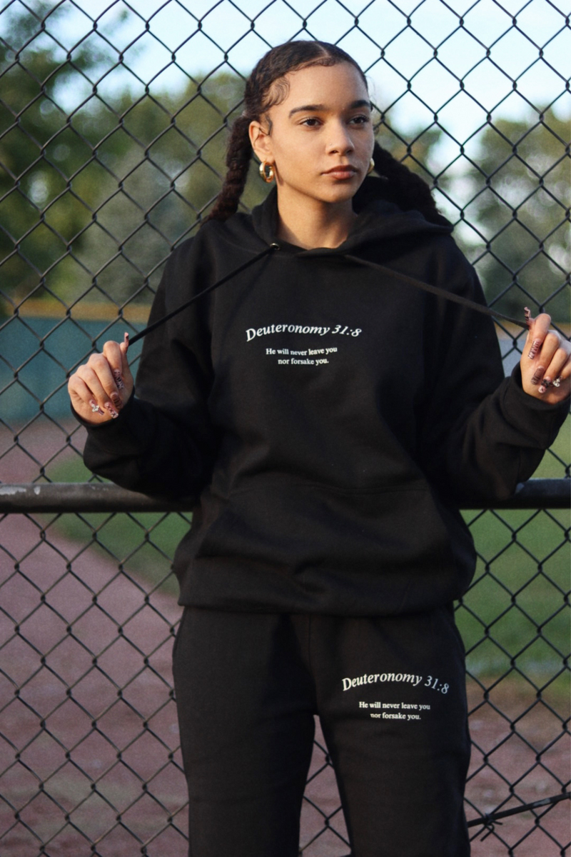 THE DEUTERONOMY FULL LENGTH HOODIE IN NOIR (Tiktok Shop)