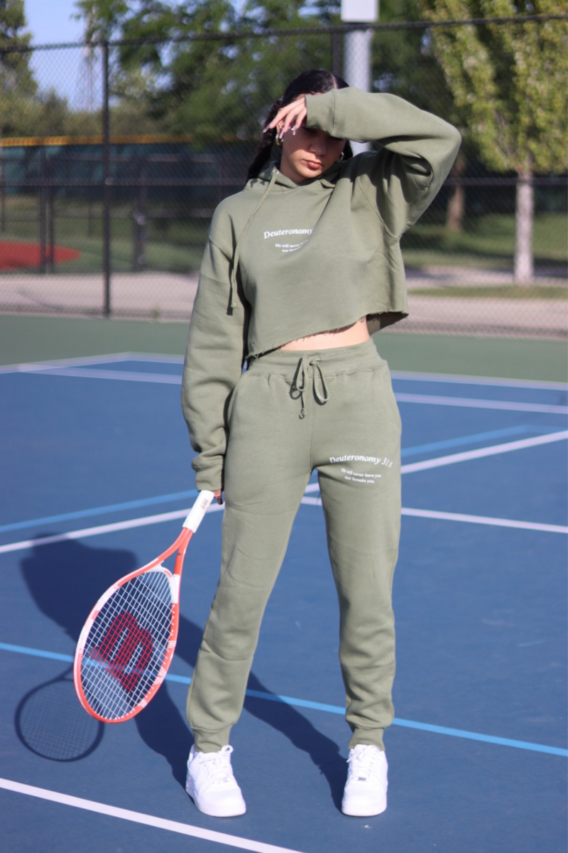 THE DEUTERONOMY JOGGER IN OLIVE (SAMPLE SALE)