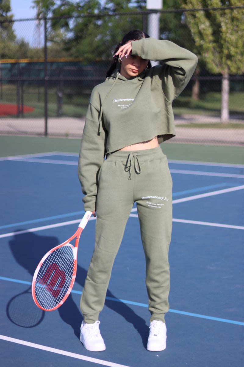 THE DEUTERONOMY JOGGER IN OLIVE (PREORDER)