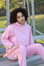 THE DEUTERONOMY CROPPED HOODIE IN SWEET PEA