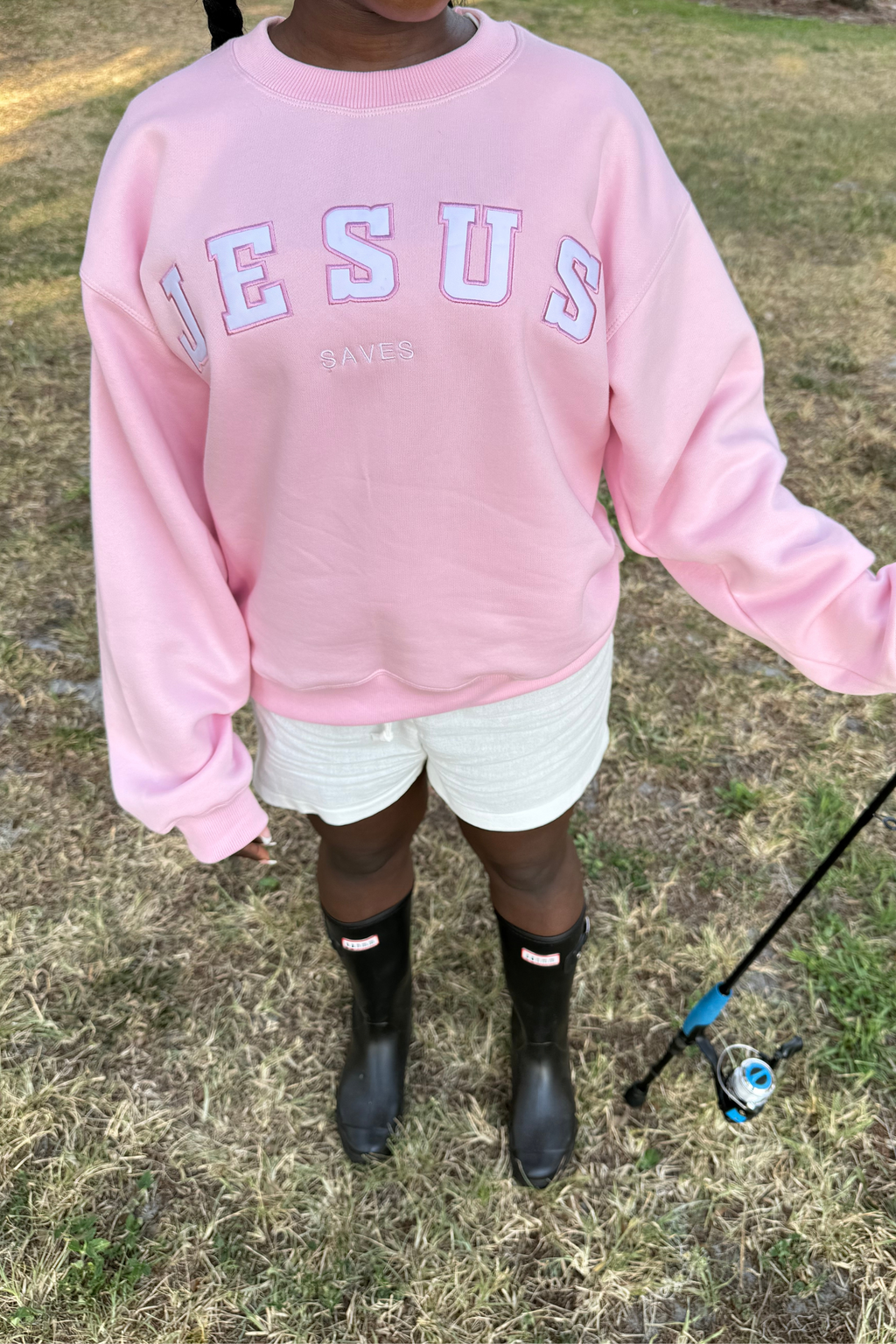 Jesus Saves Pullover in Rose (PREORDER SHIPS IN 4-6 WEEKS)