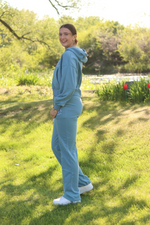 ILYJ Wide Legged Jogger Pants in Ocean - TALL (SAMPLE SALE)